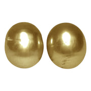 A Pair 10.5 x 12.5mm Deep Gold Philippines South Sea Oval Pearls