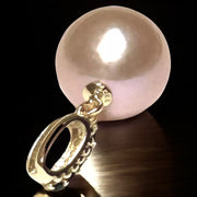 Round 12mm Edison Natural Purple Peach Rose Pink Pearl Pendant