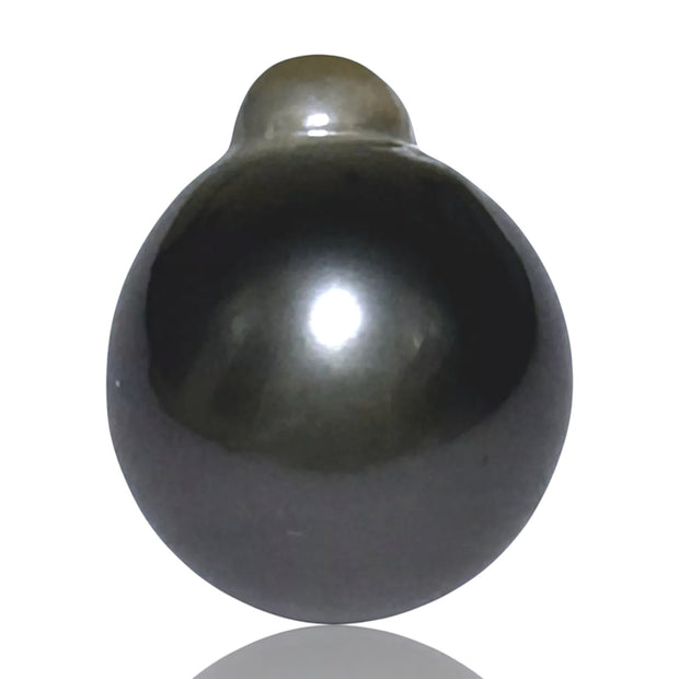 Huge 14.2 x 17.3mm Natural Peacock Black Green Tahitian Pearl Loose