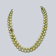 Oval 7 x 9mm Champagne Green Cultured Pearl 33" Necklace