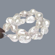 Baroque 16 - 26mm 18 pcs White Pink Cultured Keshi Pearl 16" Strand