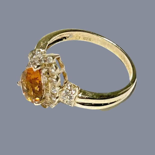 Natural 2.1 Carat 6.5 x 8.5mm Citrine Yellow Pear Shape Ring Size 7