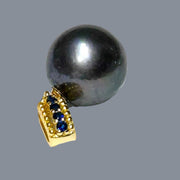 5A Quality 11.0mm Peacock Blue Edison Cultured Round Pearl Pendant