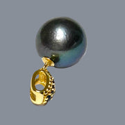 5A Quality 11.0mm Peacock Blue Edison Cultured Round Pearl Pendant