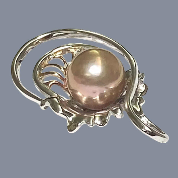 Edison Purple Pink Round 10.5 - 11mm Cultured Pearl Pendant