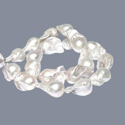 Stunning Strand: Giant Baroque White Keshi 15 - 23mm Pearl Necklace