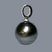 Oval Round 12.2mm Tahitian Sea Peacock Black Green Pearl Pendant