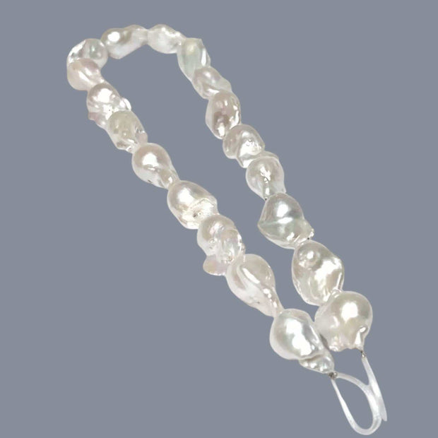 Stunning Strand: Giant Baroque White Keshi 15 - 23mm Pearl Necklace