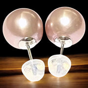 Fabulous 9.5 - 10mm Natural Peach Pink Edison Pearl Stud Earrings