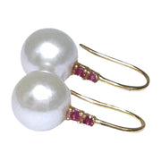 Best Gift Round 10.0mm White Edison Cultured Pearl Dangle Hook Earrings