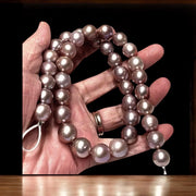 5A 11.4 - 12mm Edison Deep Purple Lavender Round Pearl 16" Strand