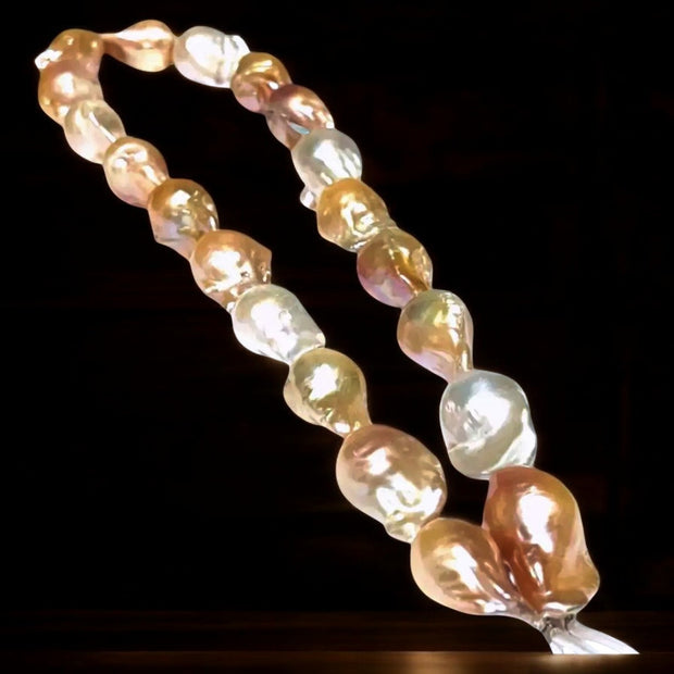 GiantBaroque 12-22mm 20 pcs Multicolor Cultured Keshi Pearl 16" Strand