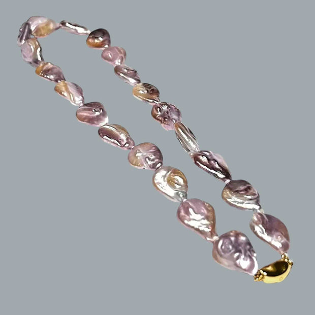 Unique 14.5 x 20mm Jumbo Pear Purple Pink Cultured Pearl 18" Necklace