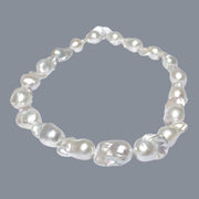 Stunning Strand: Giant Baroque White Keshi 15 - 23mm Pearl Necklace