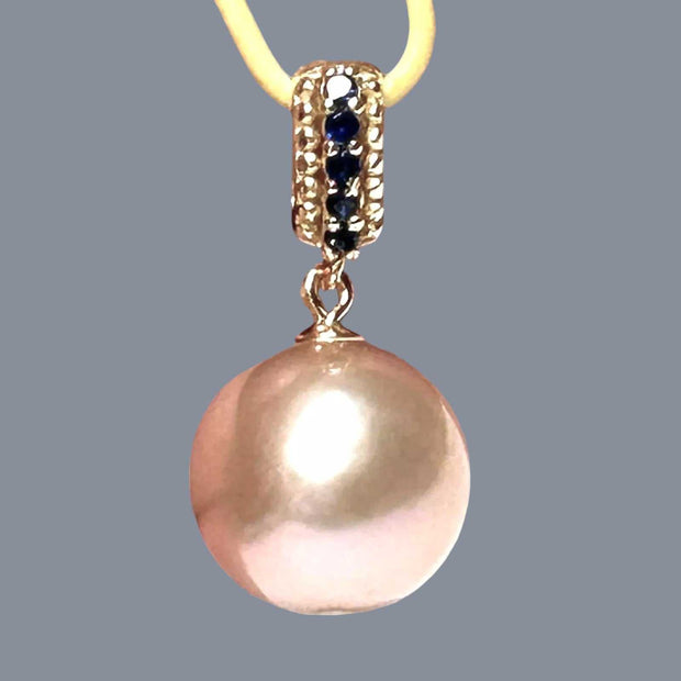 Round 12mm Edison Natural Purple Peach Rose Pink Pearl Pendant