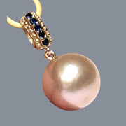 Round 12mm Edison Natural Purple Peach Rose Pink Pearl Pendant