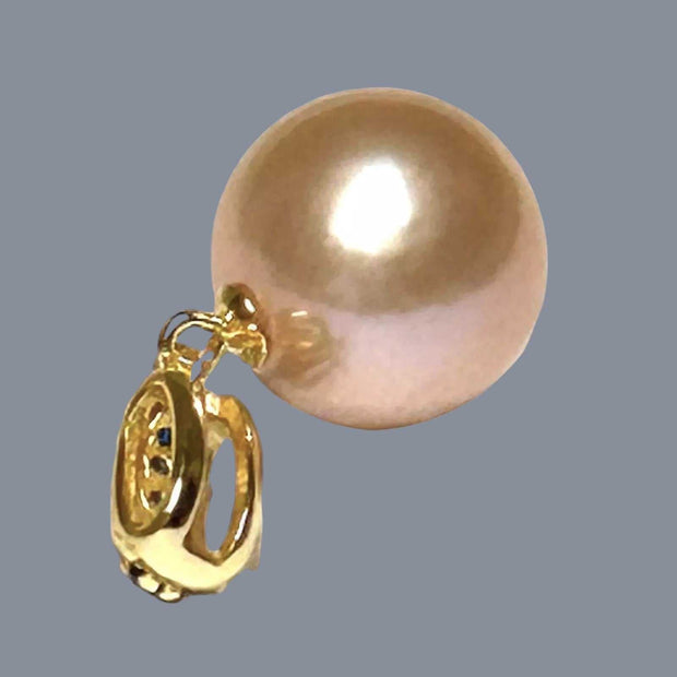 Round 12mm Edison Natural Purple Peach Rose Pink Pearl Pendant