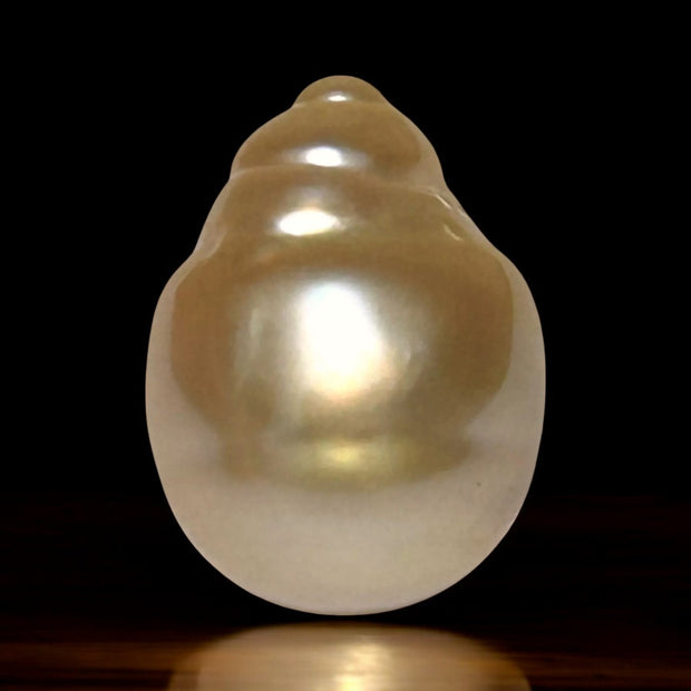 Baroque 12.8 x 17.2mm 18.8 Carats Natural Gold South Sea Loose Pearl