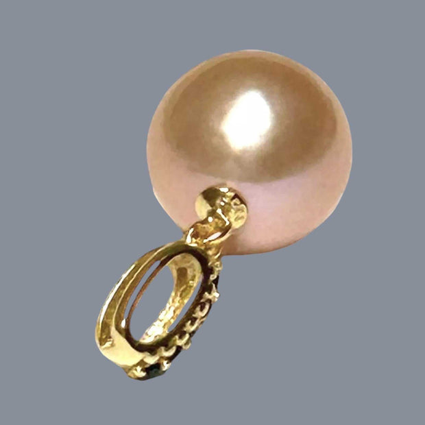 Round 12mm Edison Natural Purple Peach Rose Pink Pearl Pendant