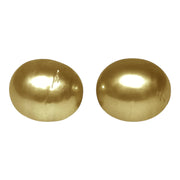 A Pair 10.5 x 12.5mm Deep Gold Philippines South Sea Oval Pearls