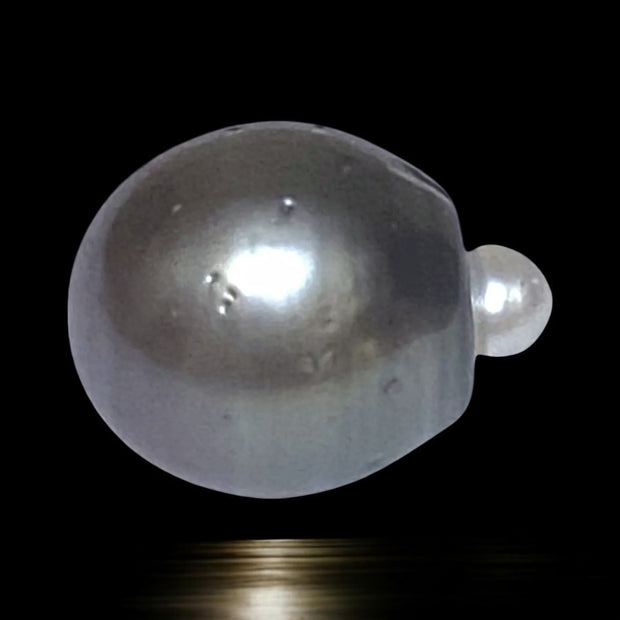 Oval 16.7 Carat 12.6 x 16mm Tahitian Sea Peacock Gray Loose Pearl