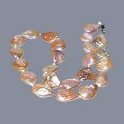 Stunning 13.5 x 18mm Jumbo Pear Peach Gold Cultured Pearl 18" Necklace