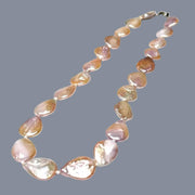 Stunning 13.5 x 18mm Jumbo Pear Peach Gold Cultured Pearl 18" Necklace