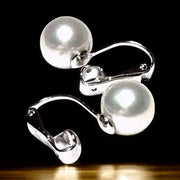 5A Luster 9.2mm Natural White Edison Round Pearl Clip-On Earrings