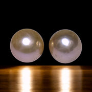 A Pair Massive 11.9 x 12.2mm Keshi Natural Purple Pink Loose Pearls