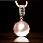 Round 12mm Edison Natural Purple Peach Rose Pink Pearl Pendant