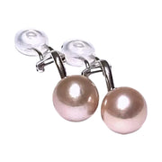 Exceptional Luster 10 - 10.5mm Rose Pink Round Edison Pearl Earrings