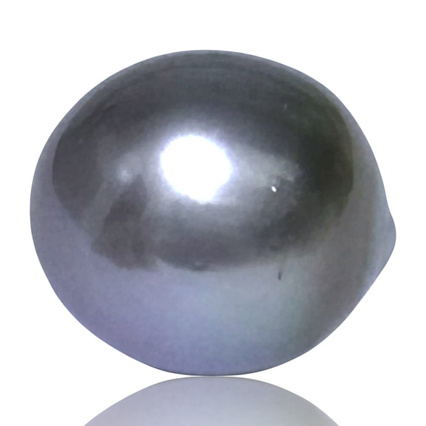 Oval 12.4 x 13.9mm Tahitian Natural Peacock Gray Green Loose Pearl