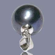 5A 11mm Peacock Black Blue Round Cultured Edison Pearl Pendant