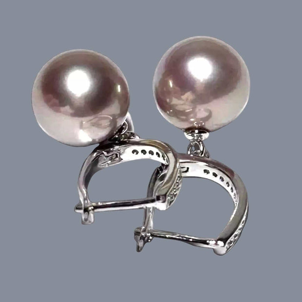 10 - 10.5mm Natural Purple Lavender Pink Edison Pearl Clip-On Earrings