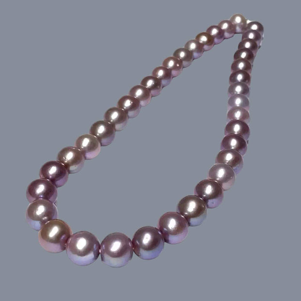 Huge 11 - 12mm 38 pcs Edison Purple Lavender Round Pearl 16" Strand