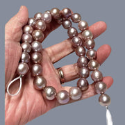 5A 11.4 - 12mm Edison Deep Purple Lavender Round Pearl 16" Strand