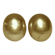 5A Luster A Pair 10.6 x 12.4mm 20.7 Carats Deep Gold South Sea Pearl