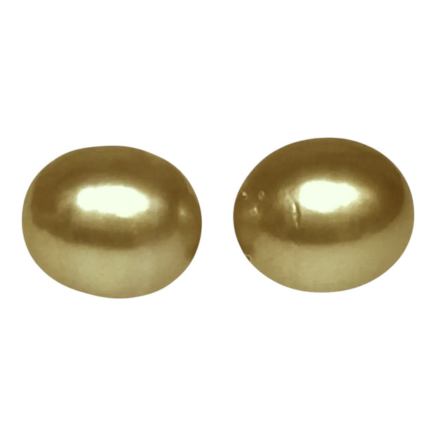 5A Luster A Pair 10.6 x 12.4mm 20.7 Carats Deep Gold South Sea Pearl