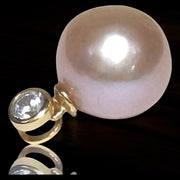 Oval Round 11.5 x 12mm Edison Peach Pink Cultured Pearl Pendant