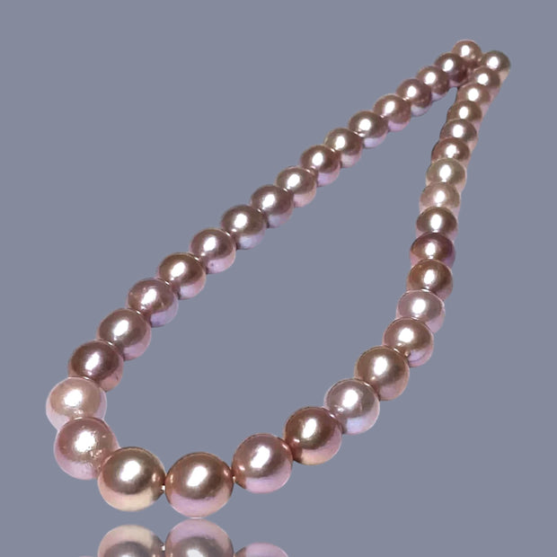 5A 11.4 - 12mm Edison Deep Purple Lavender Round Pearl 16" Strand