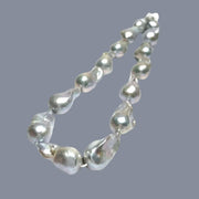 5A Baroque 15 - 31mm Silver Gray Blue Pink Tone Keshi Pearl 16" Strand