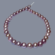 Huge 11 - 12mm 38 pcs Edison Purple Lavender Round Pearl 16" Strand