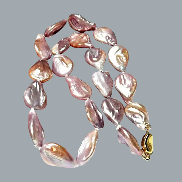 Unique 14.5 x 20mm Jumbo Pear Purple Pink Cultured Pearl 18" Necklace