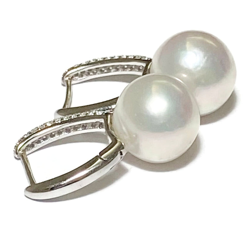 High Quality Natural White Round 11.5mm Edison Clip-On Pearl Earrings