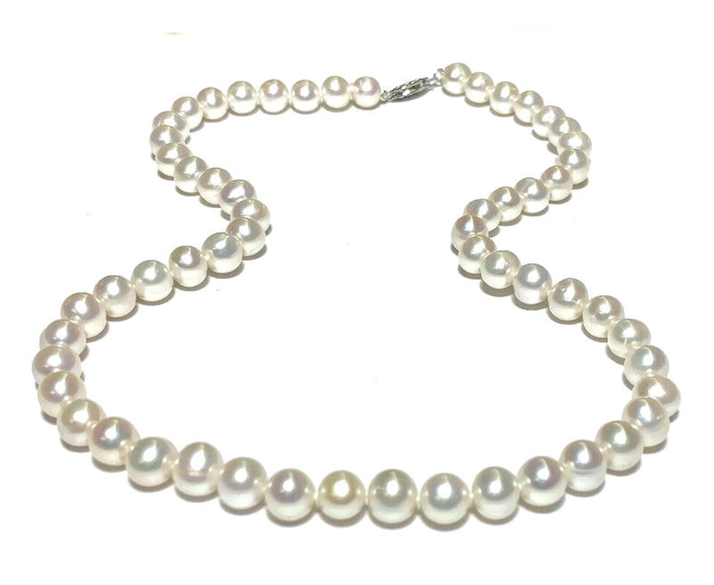 Gorgeous Edison White 7 - 8mm Cultured Round Pearl 18 - 36"  Necklace