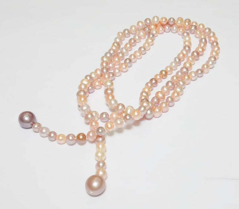 Fabulous Natural Multi Colors 7 - 11.5mm Cultured Pearl 42" Necklace
