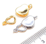 Solid 925 Sterling Silver Heart Style Clasp – Yellow & White Gold GP, High-quality jewelry findings Clasp! Solid 925 Sterling Silver Y &amp; W Gold GP Necklace Bracelet Heart Style Clasp 8 x 12mmFits for Beads necklace or braceletMetalClasps & HooksFindings & ClaspsThe Fine Pearls JewelrySolid 925 Sterling Silver Heart Style Clasp – Yellow & White Gold GP, 8x12mm, Elegant Jewelry Fastener